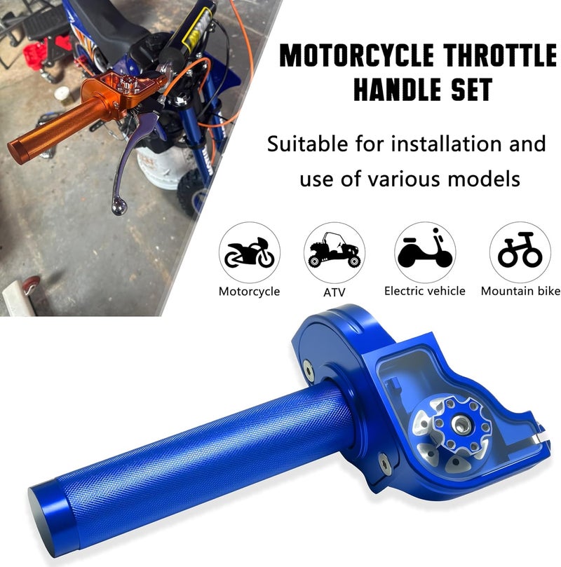 JXPANG Motorcycle Throttle Assembly,7/8" Quick Twist Throttle Grips with Throttle Cable Aluminum Alloy Universal for CRF KLX SSR TTR 110 125 150 250cc Dirt Pit Bike ATV Mini Bike - Image 5